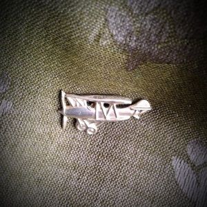 Sterling Silver Biplane tac pin